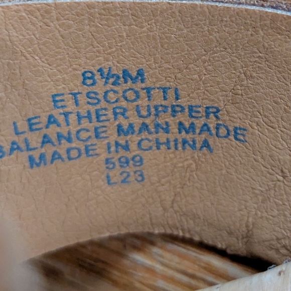 Earth Scotti Platform Leather Dark Natural Slide Sandal Size 8.5 - Picture 12 of 13